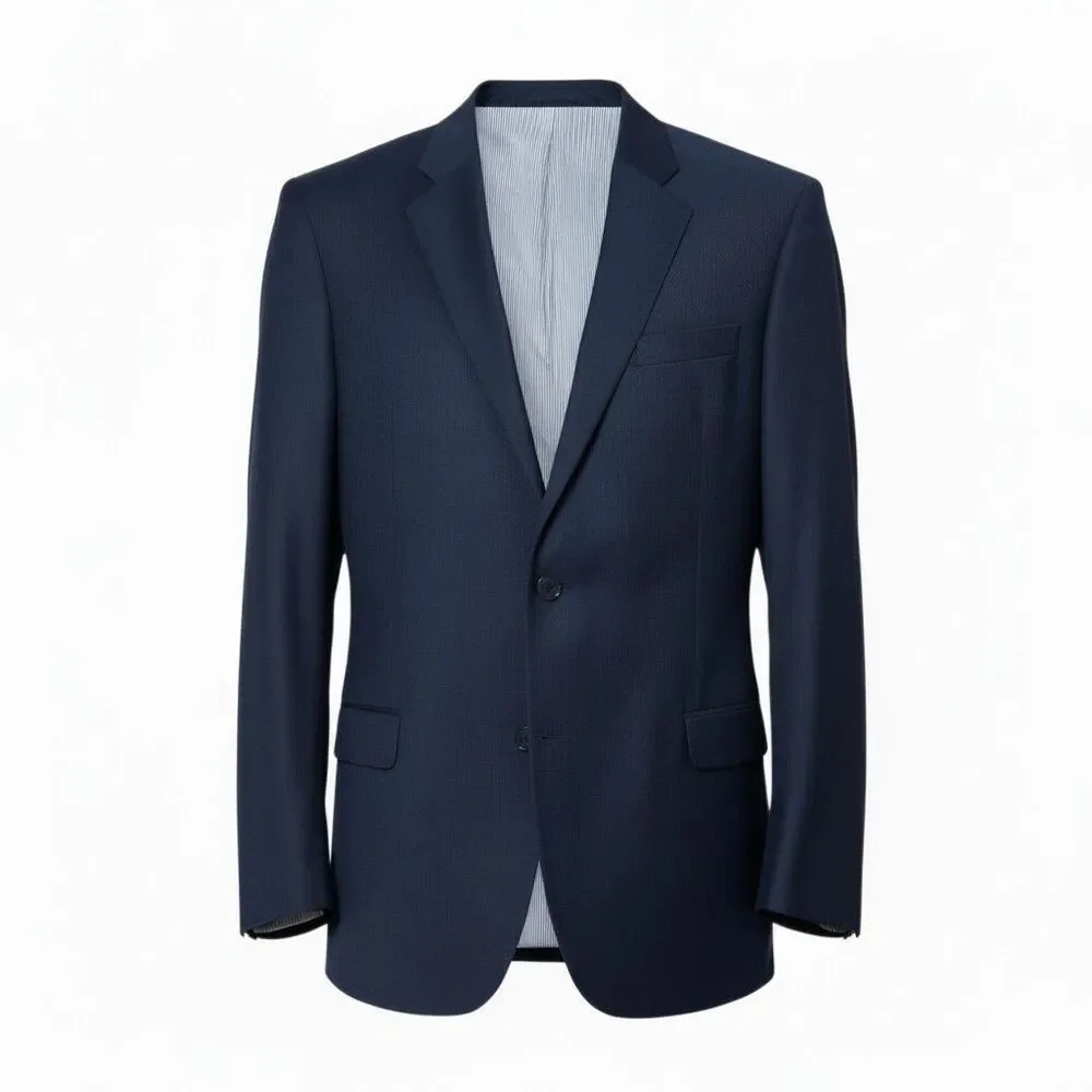 Brooks Brothers Explorer Fitzgerald Fit Suit Jacket Mens 44L Navy Birdseye Wool